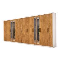 Closet Casal Duplo Rubi Premium 16 Portas Plus 8 Gavetas Branco Cinamomo