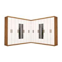 Closet Casal Duplo Rubi Premium 16 Portas C/espelho 8 Gaveta Cinamomo Branco - 7