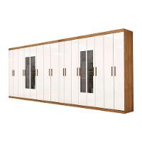 Closet Casal Duplo Rubi Premium 16 Portas C/espelho 8 Gaveta Cinamomo Branco - 10