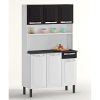 Armário De Cozinha Rose 6 Portas 1 Gaveta I3g1-105 Itatiaia Branco Com Preto - 1