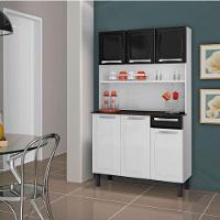 Armário De Cozinha Rose 6 Portas 1 Gaveta I3g1-105 Itatiaia Branco Com Preto - 2