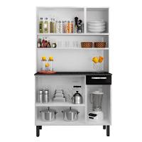 Armário De Cozinha Rose 6 Portas 1 Gaveta I3g1-105 Itatiaia Branco Com Preto - 3