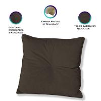 Kit 2 Almofadas Quadradas Tina Com Botão Central 50x50 Cm Boucle 7 Decor Marrom - 3