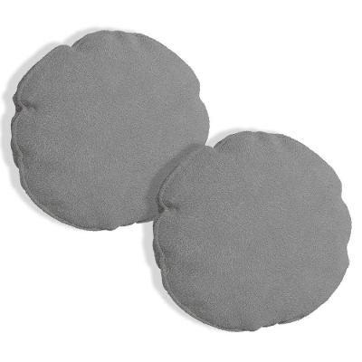Kit 2 Almofadas Bolacha Redonda Cookie 40x40 Cm Boucle 7 Decor Cinza Escuro