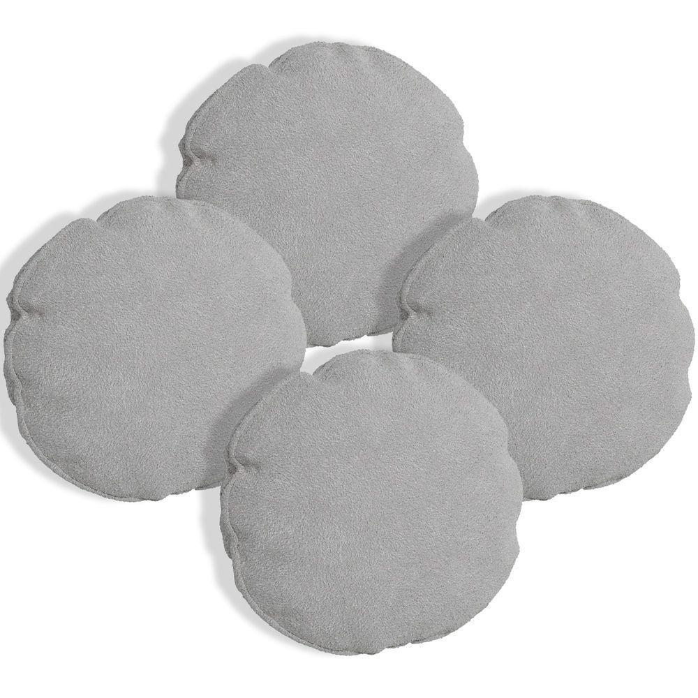 Kit 4 Almofadas Bolacha Redonda Cookie 40x40 Cm Boucle 7 Decor Prata - 1
