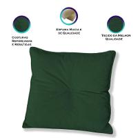 Kit 2 Almofadas Quadradas Tina Com Botão Central 50x50 Cm Boucle 7 Decor Verde Escuro - 3
