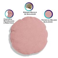Kit 4 Almofadas Bolacha Redonda Cookie 40x40 Cm Veludo 7 Decor Rosa - 3