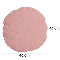 Kit 4 Almofadas Bolacha Redonda Cookie 40x40 Cm Veludo 7 Decor Rosa - 4