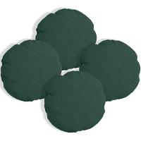 Kit 4 Almofadas Bolacha Redonda Cookie 40x40 Cm Veludo 7 Decor Verde Escuro - 1