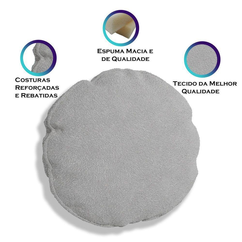 Kit 2 Capas Para Almofada Redonda Veludo 50x50cm 7 Decor Prata - 3