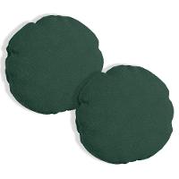 Kit 2 Almofadas Bolacha Redonda Cookie 40x40 Cm Boucle 7 Decor Verde Escuro - 1
