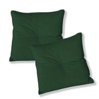 Kit 2 Almofadas Quadradas Tina Com Botão Central 50x50 Cm Veludo 7 Decor Verde Escuro - 1
