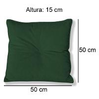 Kit 2 Almofadas Quadradas Tina Com Botão Central 50x50 Cm Veludo 7 Decor Verde Escuro - 4
