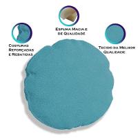 Kit 4 Almofadas Bolacha Redonda Cookie 40x40 Cm Boucle 7 Decor Azul Turquesa - 3