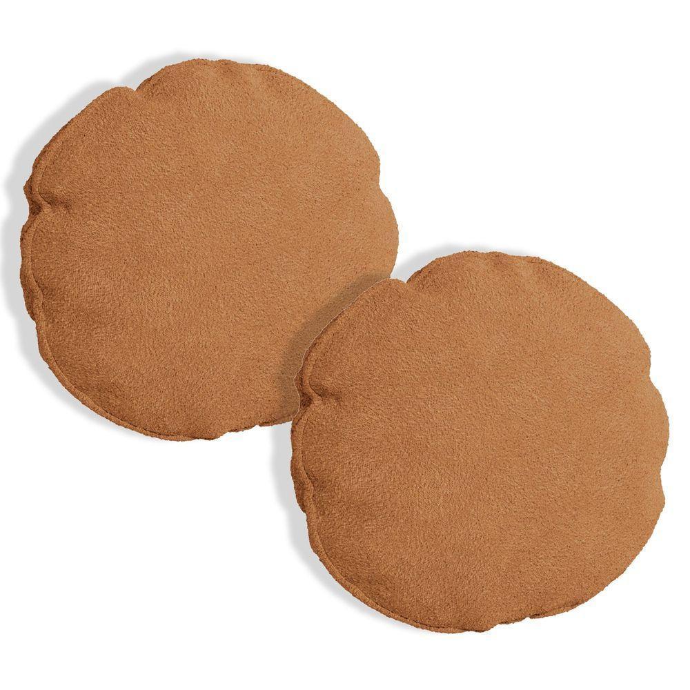 Kit 2 Almofadas Bolacha Redonda Cookie 40x40 Cm Boucle 7 Decor Terracota - 1