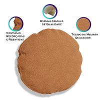Kit 2 Almofadas Bolacha Redonda Cookie 40x40 Cm Boucle 7 Decor Terracota - 3