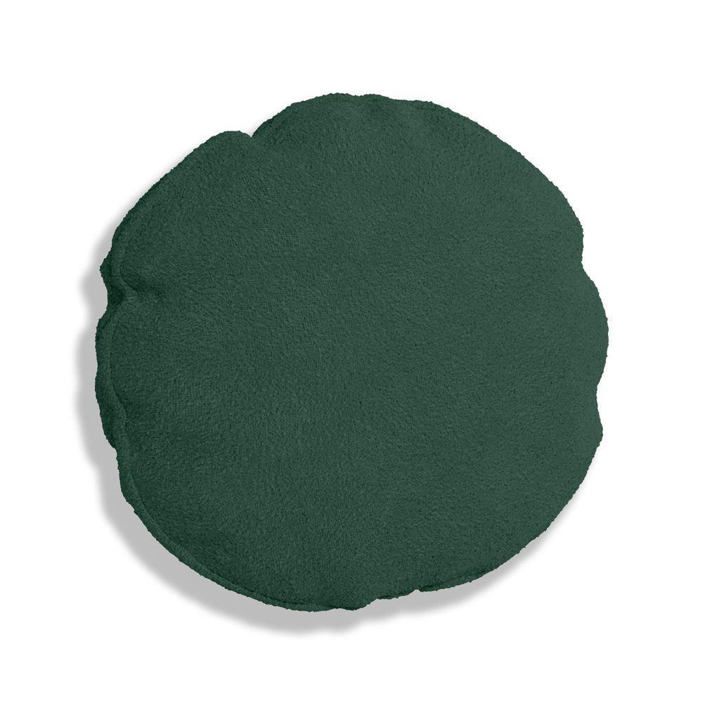 Almofada Bolacha Redonda Cookie 40x40 Cm Boucle 7 Decor Verde Escuro - 1