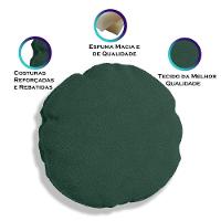 Almofada Bolacha Redonda Cookie 40x40 Cm Boucle 7 Decor Verde Escuro - 3