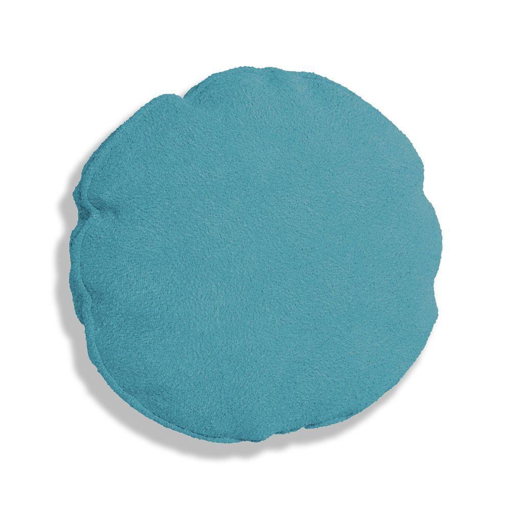 Almofada Bolacha Redonda Cookie 40x40 Cm Boucle 7 Decor Azul Turquesa - 1