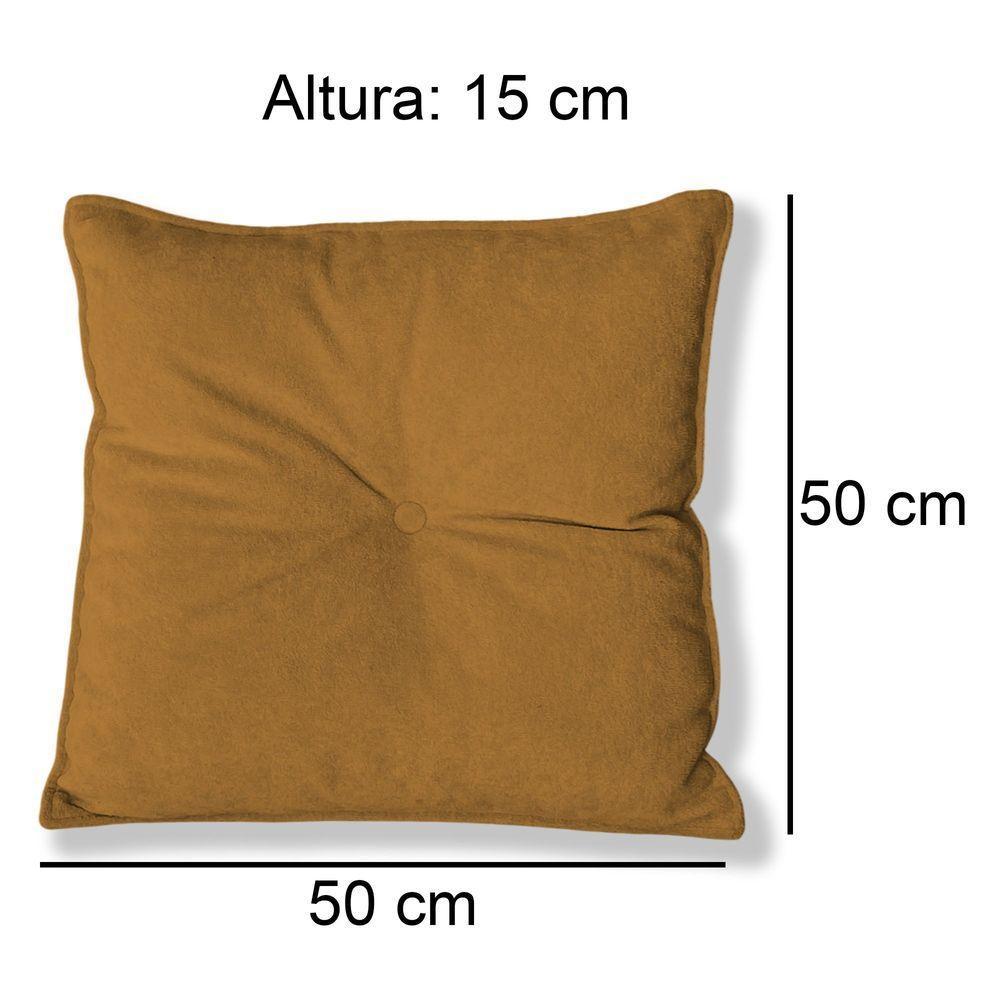 Kit 2 Almofadas Quadradas Tina Com Botão Central 50x50 Cm Boucle 7 Decor Terracota - 4