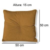 Kit 2 Almofadas Quadradas Tina Com Botão Central 50x50 Cm Boucle 7 Decor Terracota - 4