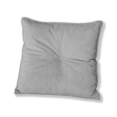 Almofada Quadrada Tina Com Botão Central 50x50 Cm Boucle 7 Decor Prata
