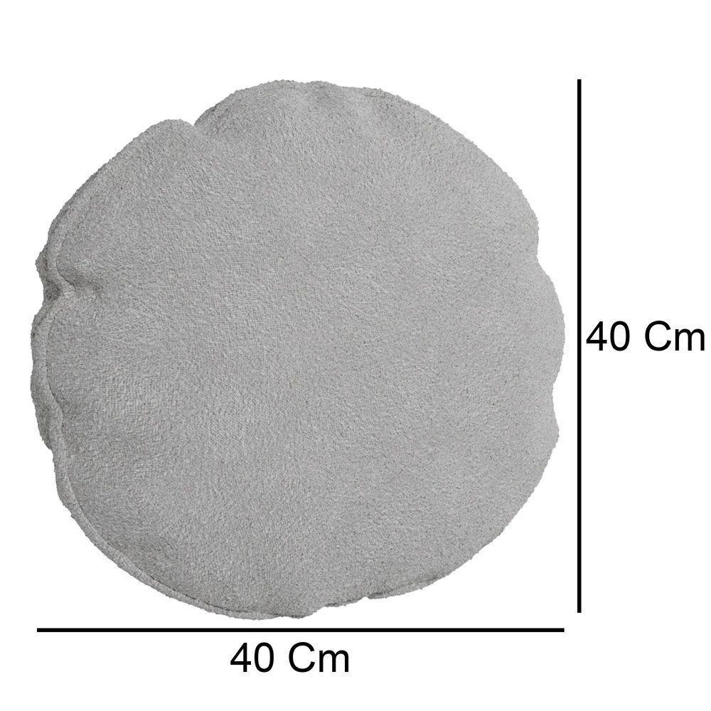 Almofada Bolacha Redonda Cookie 40x40 Cm Boucle 7 Decor Prata - 4