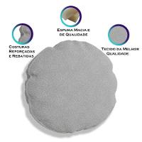 Almofada Bolacha Redonda Cookie 40x40 Cm Boucle 7 Decor Prata - 3