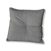 Almofada Quadrada Tina Com Botão Central 50x50 Cm Boucle 7 Decor Cinza Escuro - 1