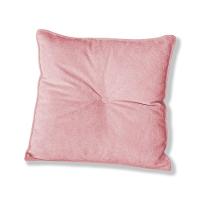 Almofada Quadrada Tina Com Botão Central 50x50 Cm Veludo 7 Decor Rosa - 1