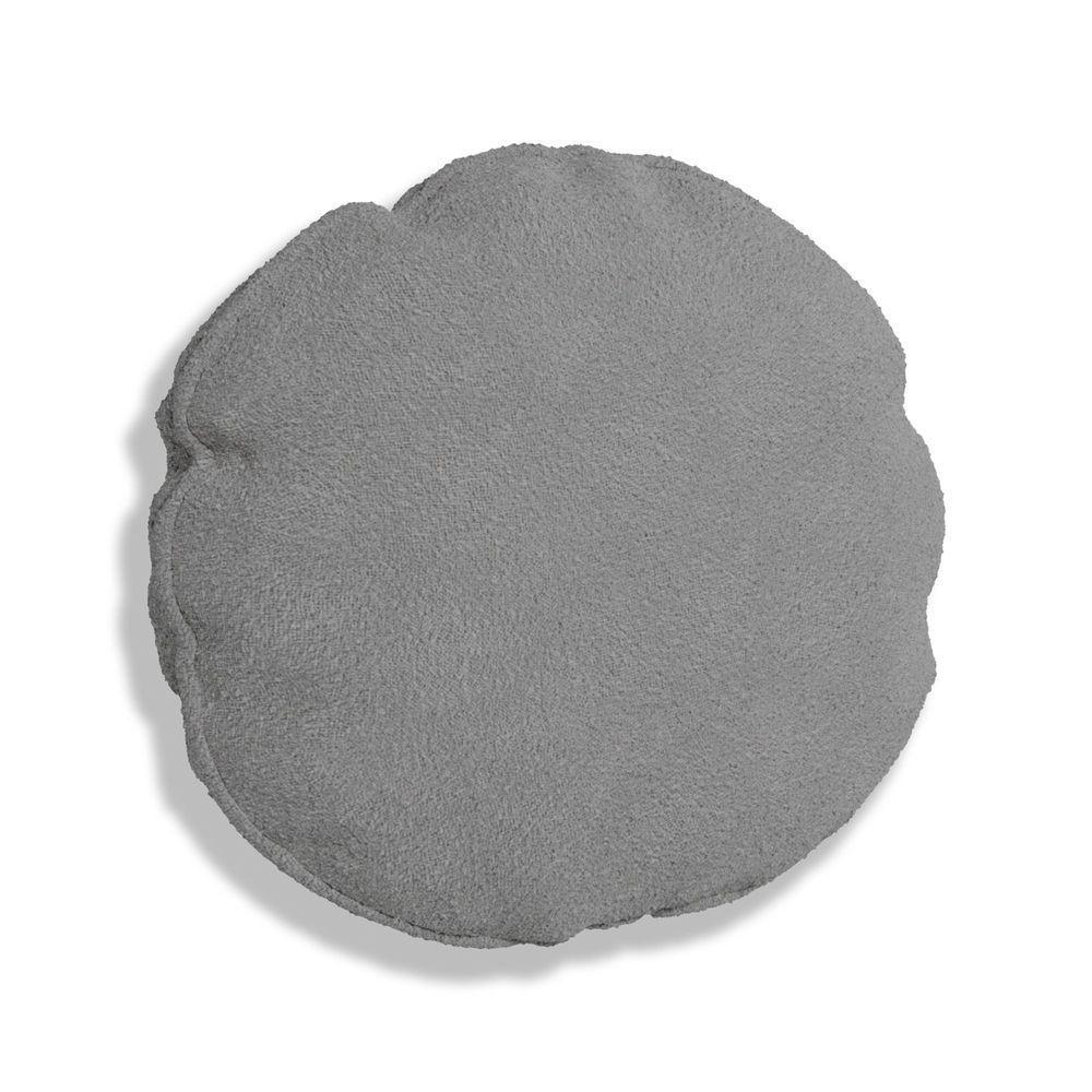 Almofada Bolacha Redonda Cookie 40x40 Cm Boucle 7 Decor Cinza Escuro - 1
