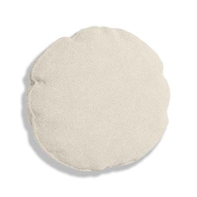 Almofada Bolacha Redonda Cookie 40x40 Cm Veludo 7 Decor Bege
