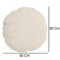 Kit 2 Almofadas Bolacha Redonda Cookie 40x40 Cm Boucle 7 Decor Bege - 4