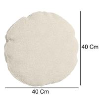Almofada Bolacha Redonda Cookie 40x40 Cm Boucle 7 Decor Bege - 4