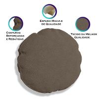 Kit 4 Almofadas Bolacha Redonda Cookie 40x40 Cm Veludo 7 Decor Marrom - 3