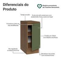 Balcão De Cozinha 35 Cm 1 Porta Rustic/verde Vik Madesa Rustic/verde - 3