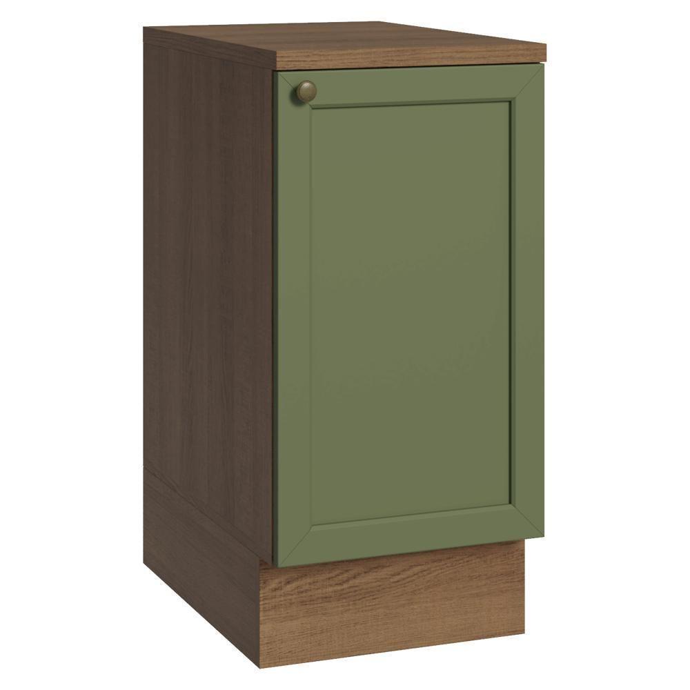 Balcão De Cozinha 40 Cm 1 Porta Rustic/verde Vik Madesa Rustic/verde - 1