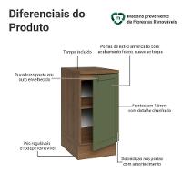 Balcão De Cozinha 40 Cm 1 Porta Rustic/verde Vik Madesa Rustic/verde - 2