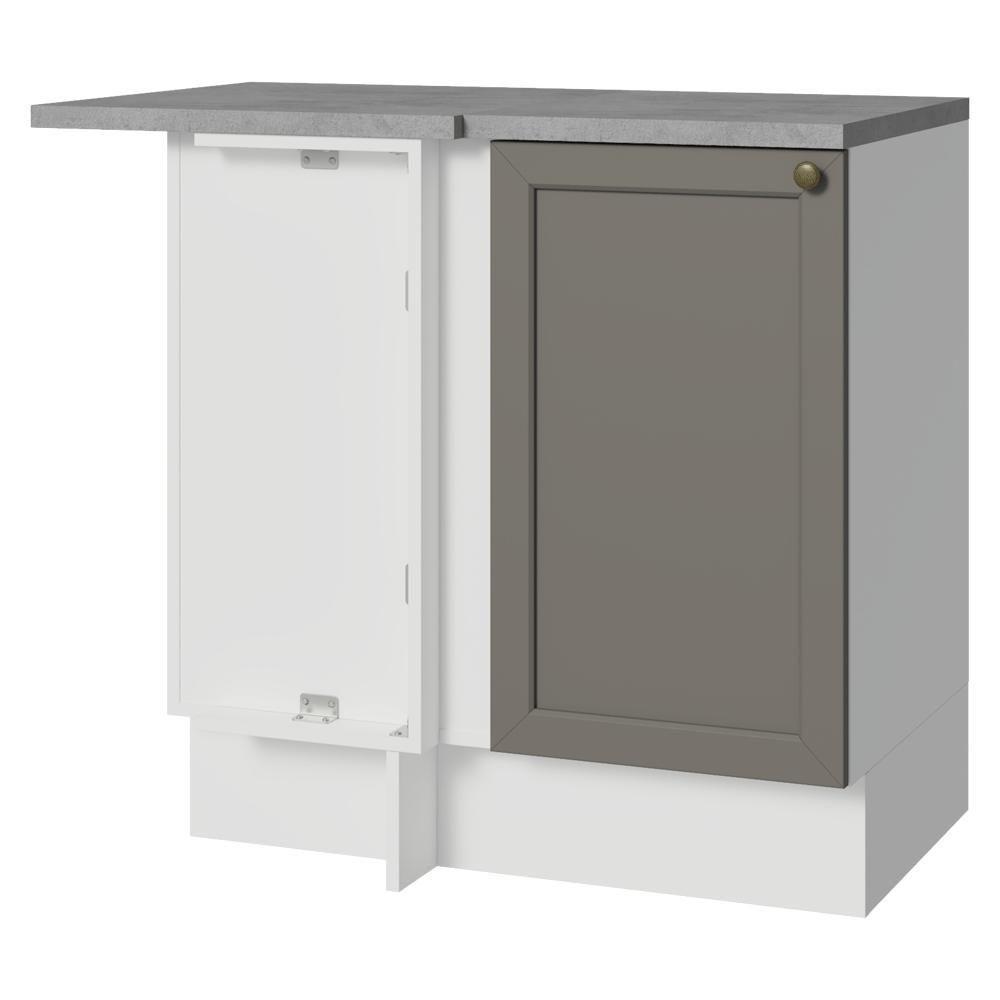 Balcão De Canto 1 Porta Branco/cinza Vik Madesa Branco/cinza - 1
