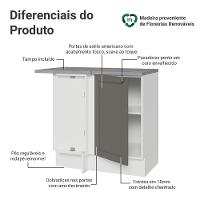 Balcão De Canto 1 Porta Branco/cinza Vik Madesa Branco/cinza - 3