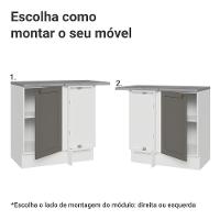 Balcão De Canto 1 Porta Branco/cinza Vik Madesa Branco/cinza