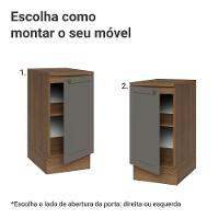 Balcão De Cozinha 40 Cm 1 Porta Rustic/cinza Vik Madesa Rustic/cinza