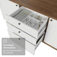 Balcão De Cozinha 60 Cm 3 Gavetas Rustic/branco Vik Madesa Rustic/branco - 2