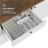 Balcão De Cozinha 60 Cm 3 Gavetas Rustic/branco Vik Madesa Rustic/branco - 3