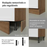 Balcão De Cozinha 60 Cm 3 Gavetas Rustic/branco Vik Madesa Rustic/branco