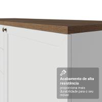 Balcão De Cozinha 120 Cm 2 Portas Branco Tampo Rustic Vik Madesa Branco/rustic - 8