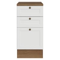 Balcão De Cozinha 40 Cm 3 Gavetas Rustic/branco Vik Madesa Rustic/branco