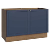 Balcão Gabinete De Pia 120 Cm (sem Tampo) Rustic/azul Vik Madesa Rustic/azul - 1