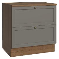Balcão De Cozinha 80 Cm 2 Gavetas Rustic/cinza Vik Madesa Rustic/cinza - 1