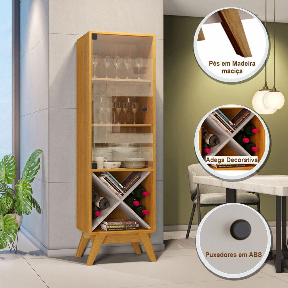 Cristaleira Graça Candian Jcm Movelaria Cinamomo Com Off White - 3